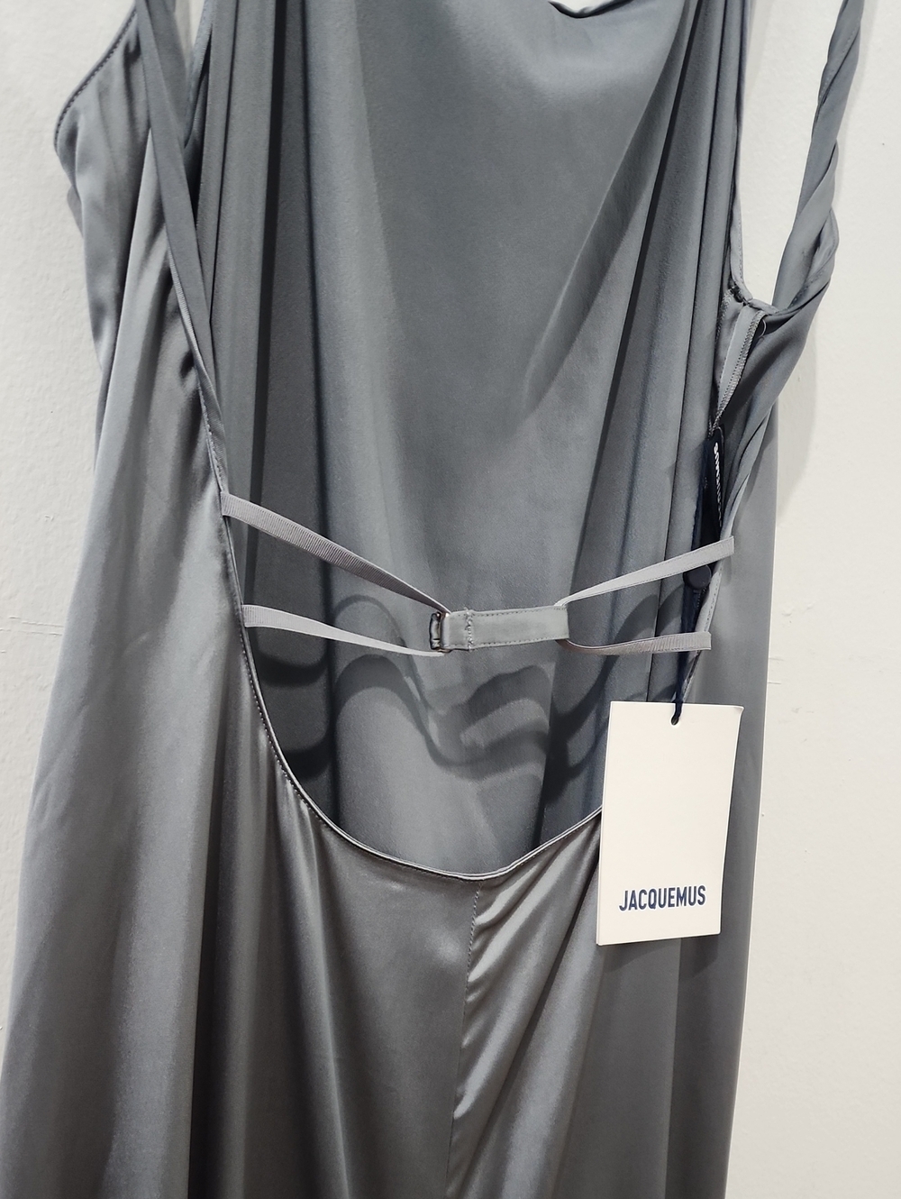 Jacquemus La Robe Mentalo Satin-Twill Long Dress (SZ 42) - Picture 9 of 16